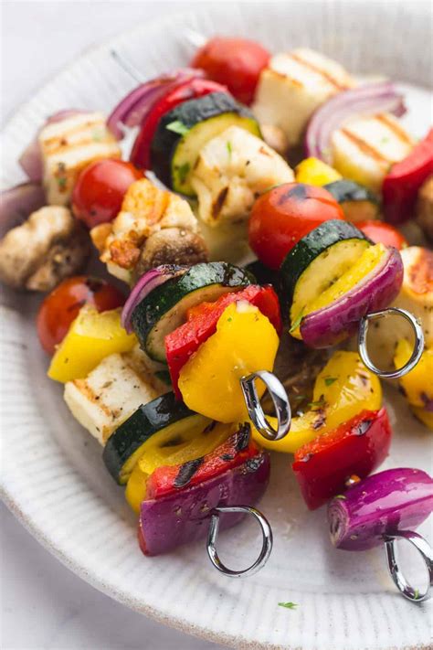 Veggie Kabobs With Halloumi - Nourish Plate