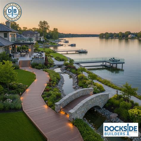 walkway  bridge ideas  waterfront landscaping dockside builders