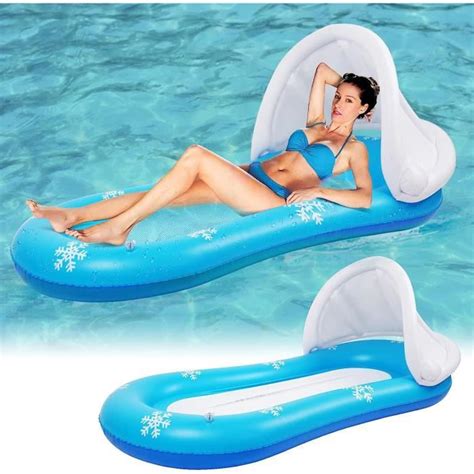 Matelas Gonflable Piscine Hamac Flottant D Eau Avec Auvent D Tachable