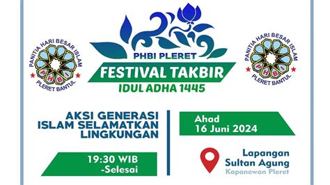 Pleret Bertakbir Semarak Festival Takbir Idul Adha Phbi Pleret Di