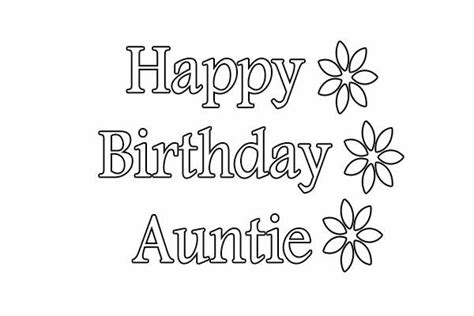 Happy Birthday Aunt Coloring Pages Free Printable Pdf