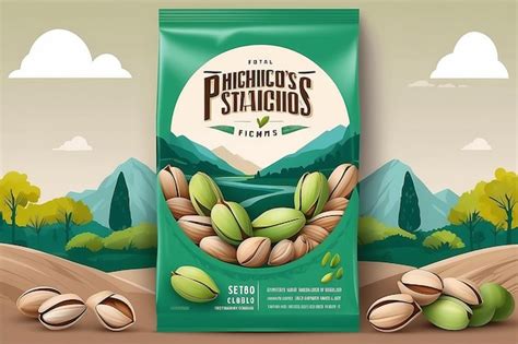 Premium Photo Fresh Local Pistachios Food Label Template Abstract