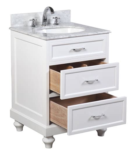 Amelia 24 Inch Bathroom Vanity Carrara White Includes White Cabinet