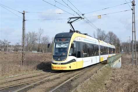 Pesa 2014N RG914 Tramwaj papieski na wiaduktach Na ŚDM t Flickr