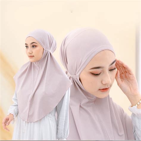 Ready Stock Tudung Bergo Jersey Spandek Tudung Instant Bertali Hijab