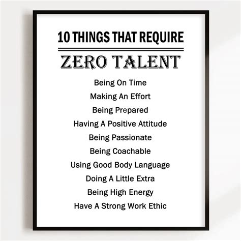 Amazon Things That Require Zero Talent Poster Motivational