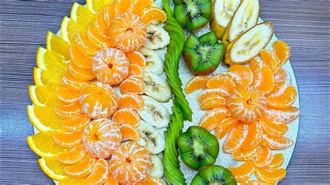 Красивая нарезка фруктов🥝🍊🍌 - YouTube