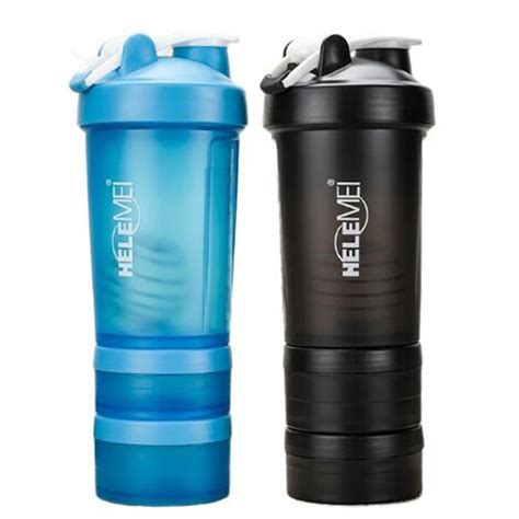 Hot New Whey Protein Powder Shaker Bottles Spring Shaker Cup Gym Three Layers Shaker Protein