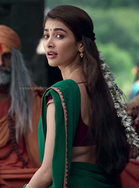 Pooja Hedge Acharya Telugu Hot Saree Back Hd Caps Indiancelebblog
