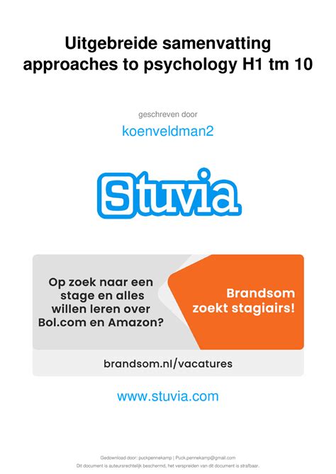 Stuvia Samenvatting Boek Introductie Gedragswetenschappen 2021