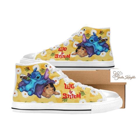 Lilo And Stitch Sneakers Stitch Canvas Shoes Stitch High Top Etsy