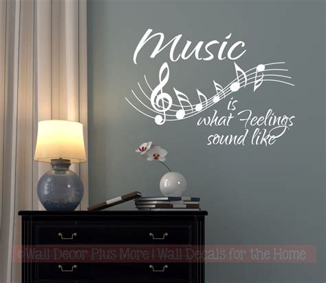 Music Staff Wall Decal with Quote Vinyl Lettering Wall Art Stickers