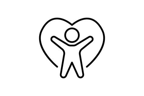 Wellness Icon People In Heart Icon Related To Healthy Living Line