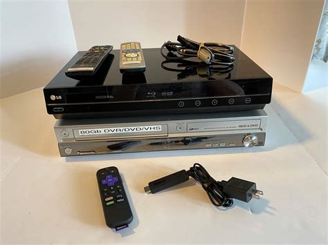 Lot 35 Hdmi Roku Panasonic 80gb Dvd Dvrvhs Player Lg Super Blu