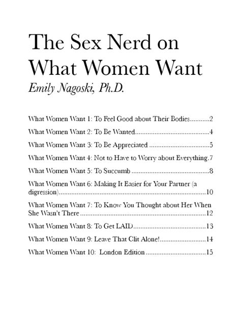 The Sex Nerd On What Women Want Pdf Clitoris Sex