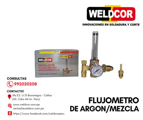 Flujometro De Argon Mezcla Estilo Victor Weldcor Fl100 25 Weldcor