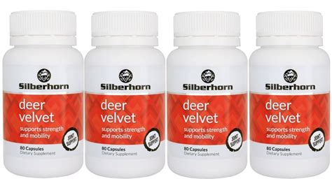 4x Red Deer Velvet Antler Pack 80 Capsules Silberhorn New Zealand