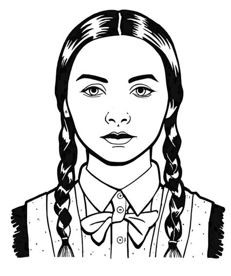 Wednesday Addams Portrait Coloring Page Download Print Or Color