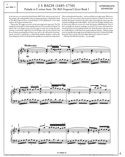 Prelude In E Minor Well Tempered Clavier Book 1 BWV 855 Piano Sheet