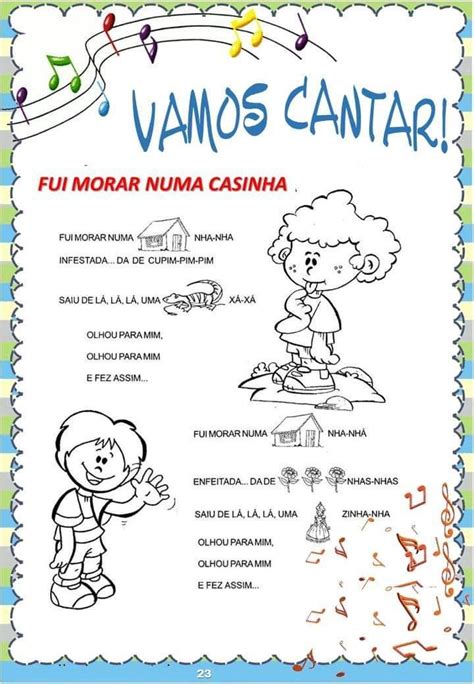 Educação Infantil Livro De Cantigas Populares Para Imprimir Espaço