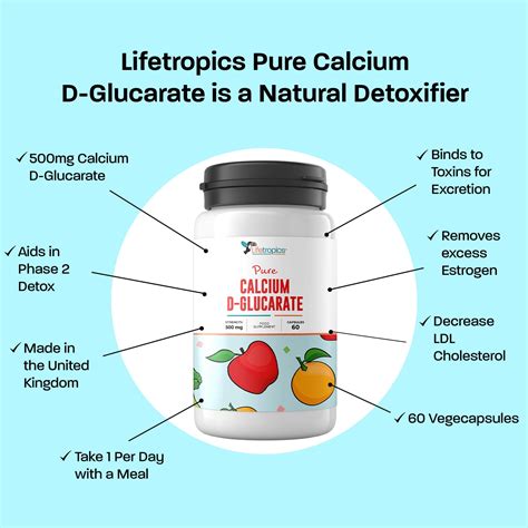 Lifetropics Calcium D Glucarate Natural Food Supplement 500mg