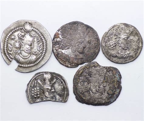 Group lot of 5 Sasanian coins – Pashiz Coins