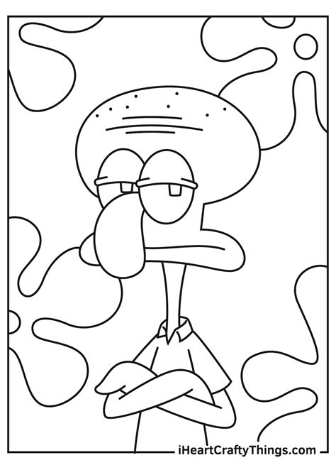 Squidward And Spongebob Coloring Pages