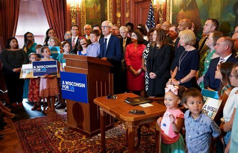 Wisconsin Gov Tony Evers Signs The Budget At The State Capitol