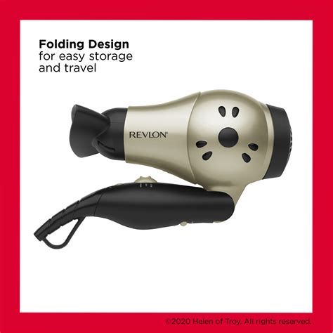 Revlon 1875w Compact And Lightweight Travel Hair Dryer With Folding Handle Ionic Technology