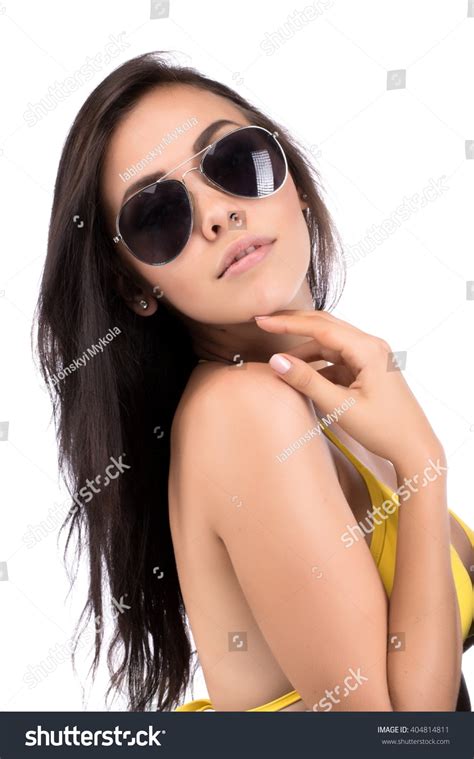 Beautiful Sexy Brunette Girl Posing Bathing Stock Photo 404814811 Shutterstock