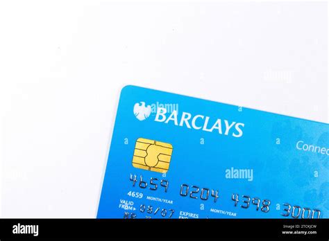 Closeup Plastic Barclays Visa Connect Debit Card Isolated On White