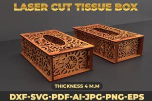 Tissue Box Laser Cut Svg Tissue Box Set Graphic By Laijuakter