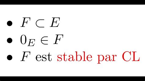 Espaces Vectoriels Sous Espaces Vectoriels Youtube