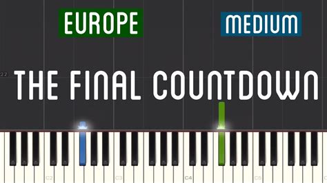 Europe The Final Countdown Piano Tutorial Medium Youtube