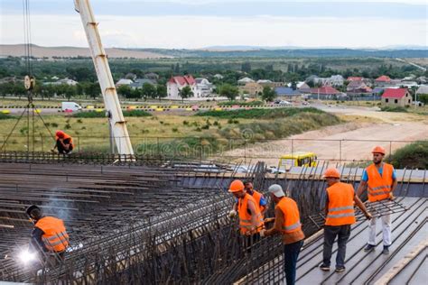 Construction of New Road and Transport Interchange. Work on Reinforced ...