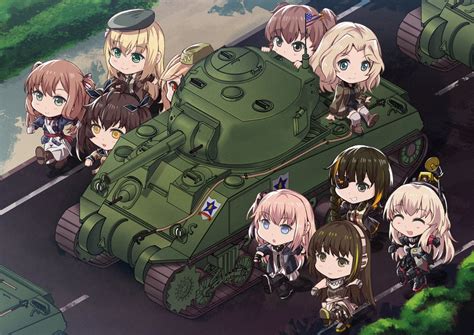 anime girls, group of women, Springfield (Girls Frontline), Kay (Girls und Panzer), Girls ...