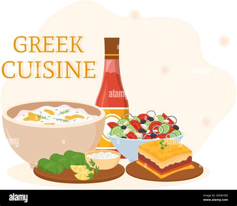 Greek Cuisine Restaurant Set Menu Delicious Dishes Traditional Or