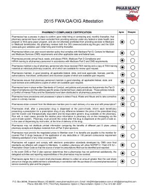 Fillable Online PHARMACY COMPLIANCE CERTIFICATION Fax Email Print