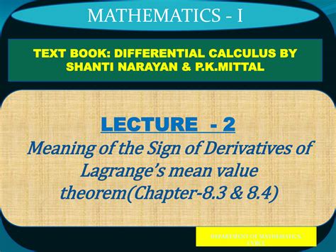 SOLUTION Math 1 Lecture 2 Meaning Of The Sign Of Derivatives Of