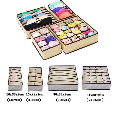 Organizador De Roupa Ntima Lingerie Dobr Vel De Gavetas Tnt Refor Ado Premium V Shopee Brasil