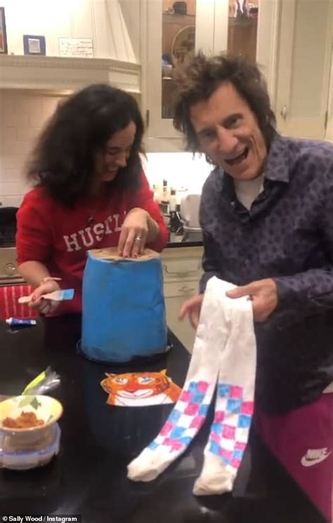 Ronnie Wood 74 And His Wife Sally 44 Help Daughters Prepare For World Book Day Daily Mail