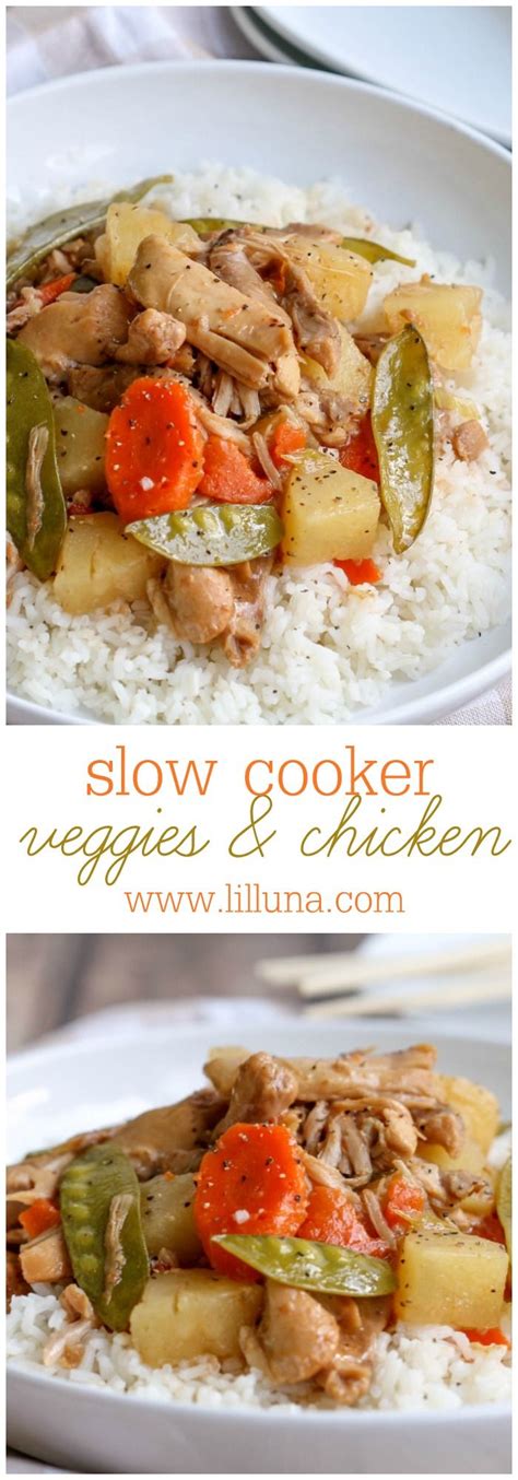 Crock Pot Chicken And Veggies Lil Luna Recipe Recipes Slow Cooker Recipes Crock Pot Cooking