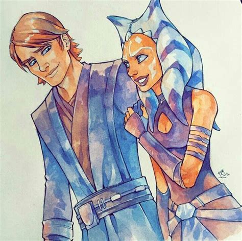 Anakin Skywalker And Ahsoka Tano Art By Lorna Ka Who Is Amazing