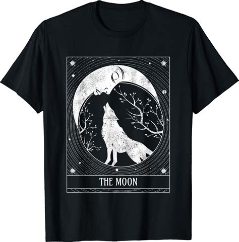 Hot Trending Kiraa Tee With Tarot Card Distressed Crescent Moon And Wolf Unisex S 5Xl T Shirt