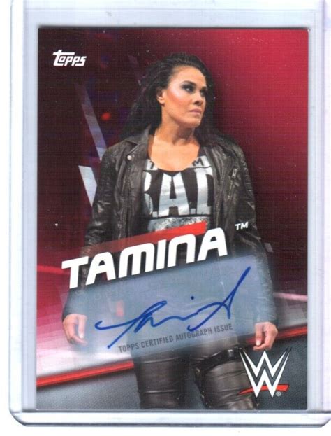 Wwe Tamina Snuka Topps Divas Revolution Red Authentic Autograph