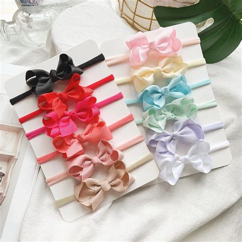 1Pcs Crian As Arcos Cor S Lida Headband Para Beb Bowknot Meninas Fita