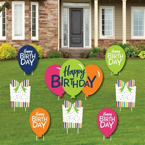 Cheerful Happy Birthday - Yard Sign and Outdoor Lawn Decorations ...