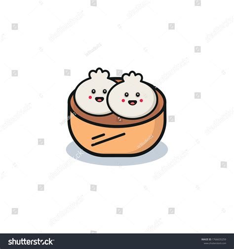 Cute Happy Smiling Dim Sum Logo Stock Vector Royalty Free 1766635259