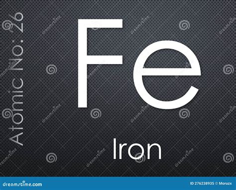 Iron Chemical Element Symbol On Dark Background Stock Illustration Illustration Of Education