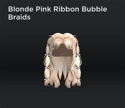 Blonde Pink Ribbon Bubble Braids Roblox Animation Blonde With Pink Roblox Codes